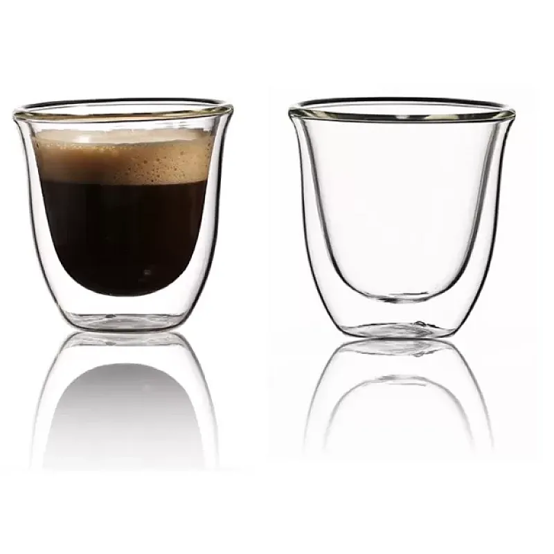 Set 2 Pahare Thermo Cu Pereti Dubli, Espresso 80, Delcaffe, 80Ml