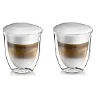 Set 2 Pahare Thermo  Cu Pereti Dubli, Cappuccino, 240Ml , Delcaffe