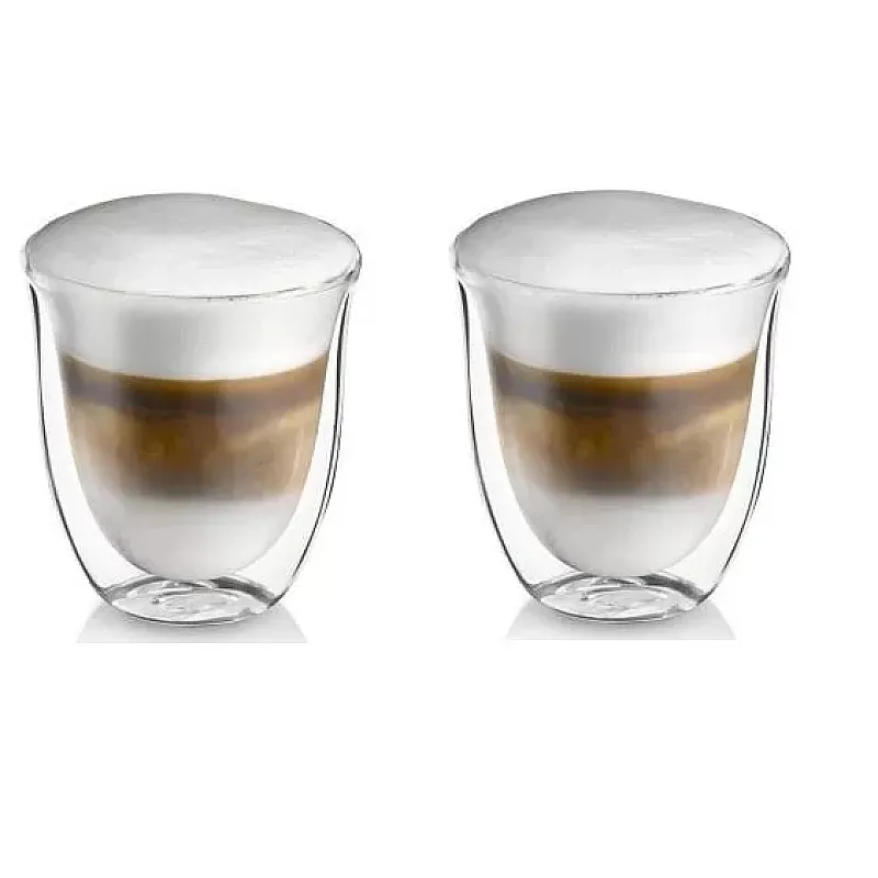 Set 2 Pahare Thermo  Cu Pereti Dubli, Cappuccino, 240Ml , Delcaffe