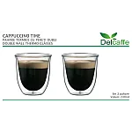 Set 2 Pahare Thermo  Cu Pereti Dubli, Cappuccino, 240Ml , Delcaffe