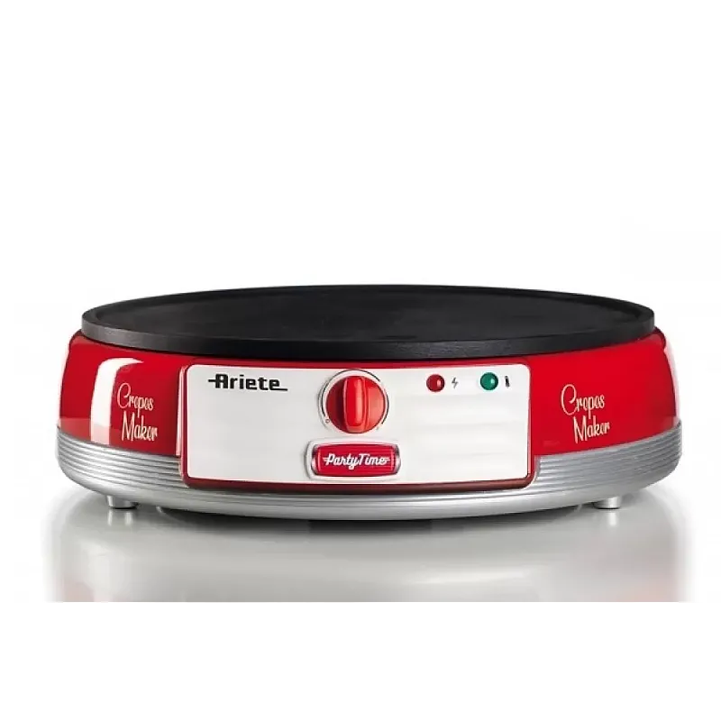 Aparat De Preparat Clatite Party Time 0202 Ariete, 1000W, Termostat Reglabil, Rosu