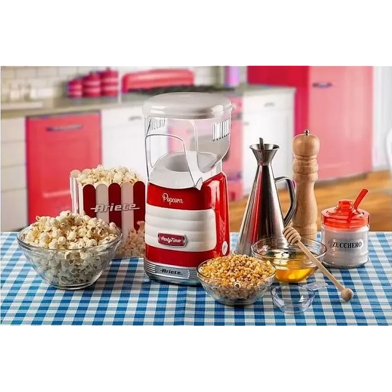 Aparat Popcorn Party Time 2956 Ariete, 1100W, 60 Gr, Rosu