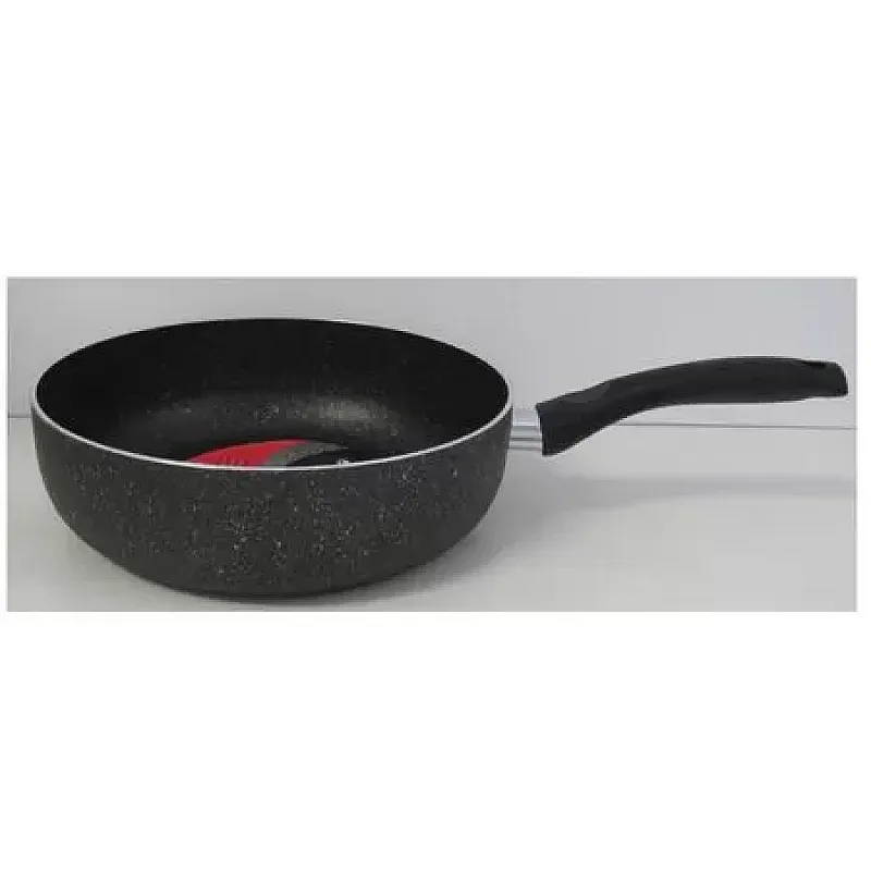 Set Tigaie Inalta Aluminiu 26 Cm + Tigaie Cu Maner 24 Cm + Capac Multisize 24/26/28 Cm Pepita Granit, Studio Casa
