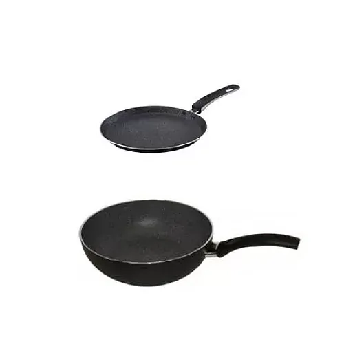 Set Tigaie Inalta Aluminiu Pepita Granit 26 Cm + Tigaie De Clatite 25 Cm Pepita Granit, Studio Casa