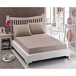 Pachet De 2 Set-Uri De 3 Piese Yuny Mally Home, 100% Bumbac, Cearceaf Pat Dublu Cu Elastic 160X200 Cm Si Doua Fete De Perna 50X70Cm Orange+ Bej