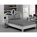 Pachet De 2 Set-Uri De 3 Piese Yuny Mally Home, 100% Bumbac, Cearceaf Pat Dublu Cu Elastic 160X200 Cm Si Doua Fete De Perna 50X70Cm Orange+ Gri