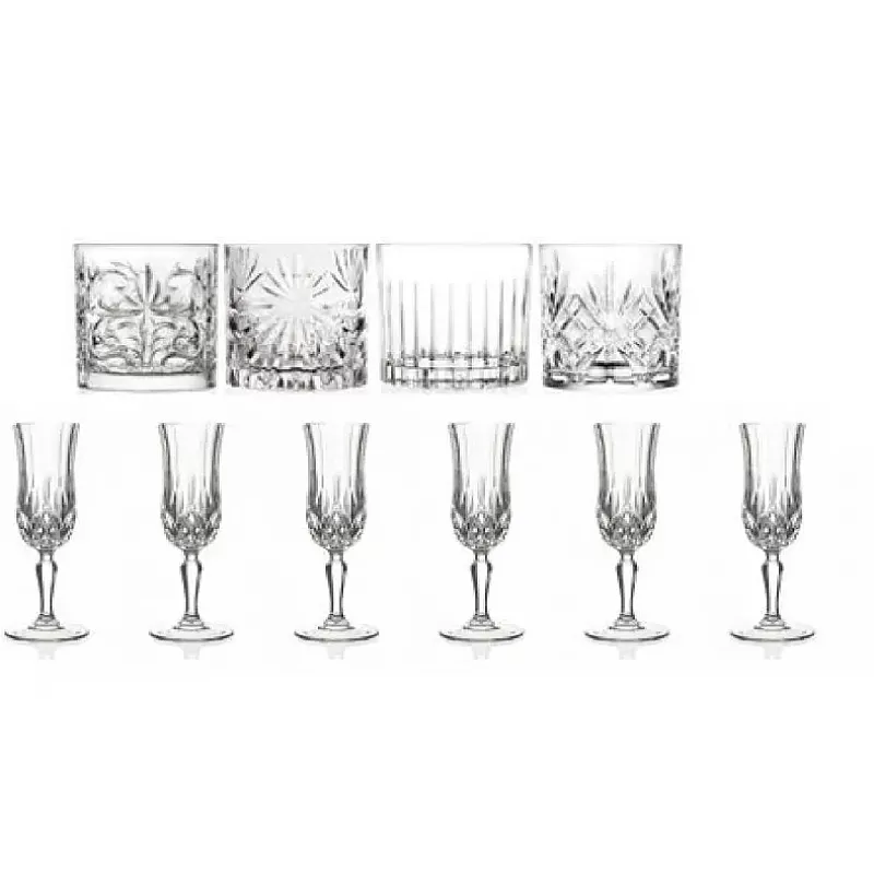 Set 4 Pahare Mixology Rcr+Set 6 Pahare Sampanie Cu Picior, Opera Rcr