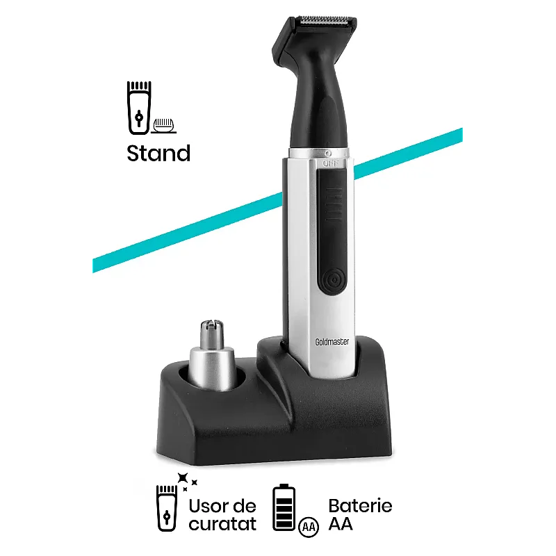 Aparat de tuns Goldmaster GM-7165, Lame otel, Alimentare Baterii