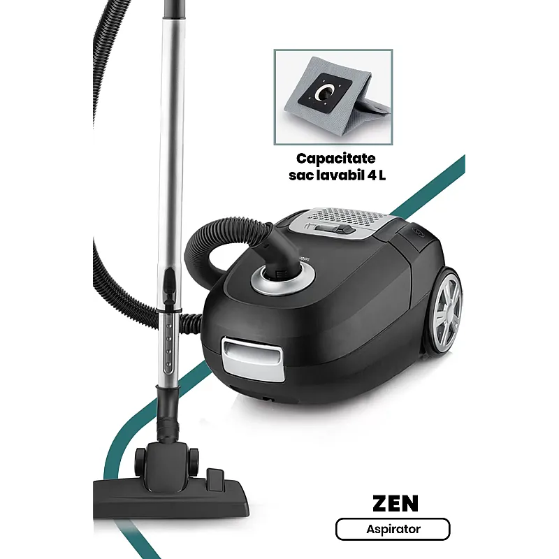 Aspirator cu sac Goldmaster Zen GM-7575S, 900W, Negru