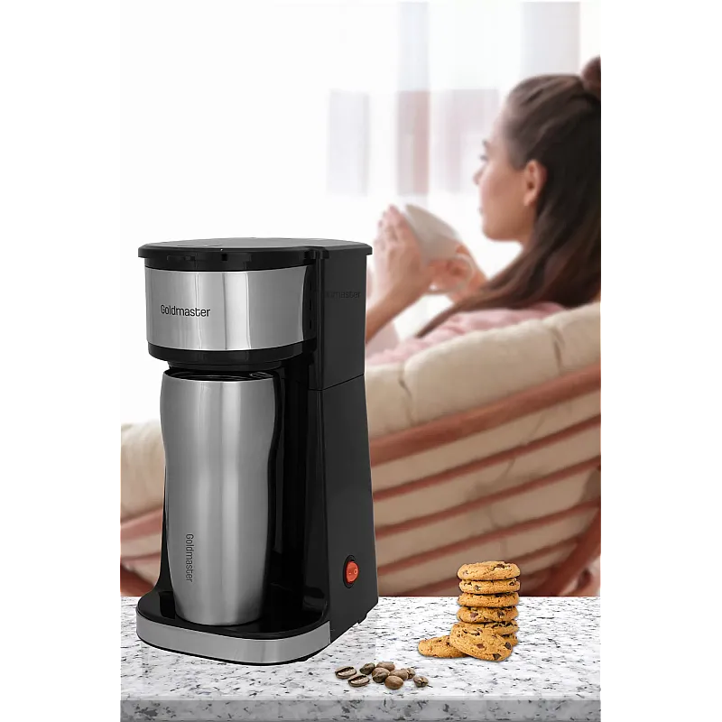 Aparat de cafea cu filtru, Goldmaster Gezgin GM-7365, 750W, Termos