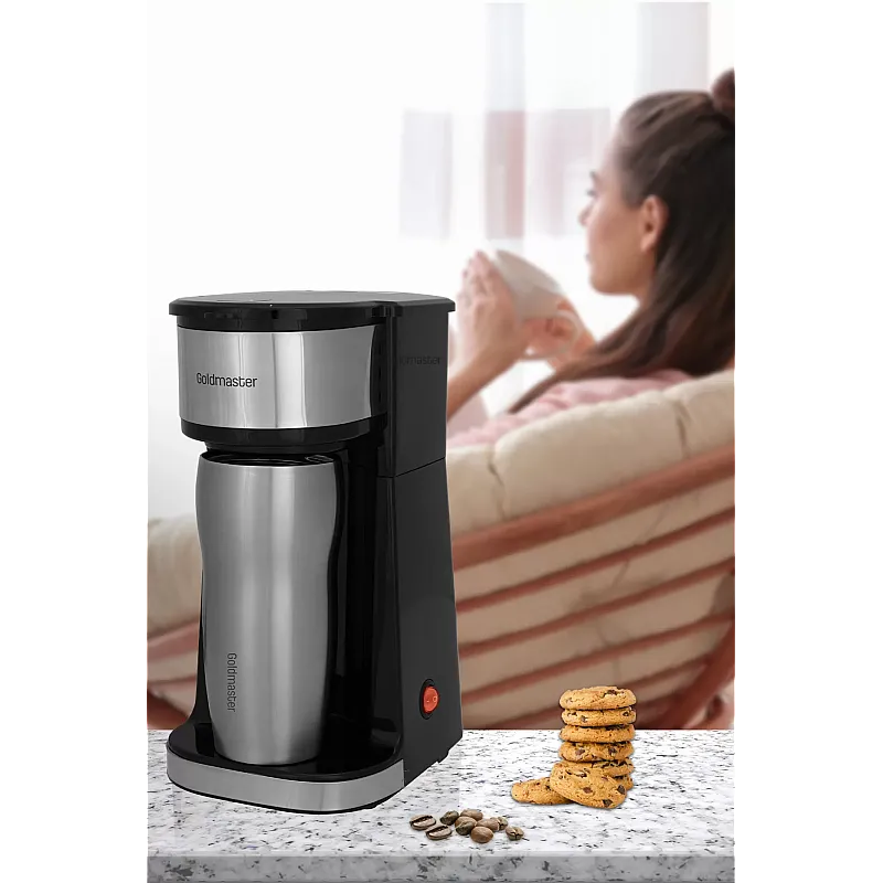 Aparat de cafea cu filtru, Goldmaster Gezgin GM-7365, 750W, Termos
