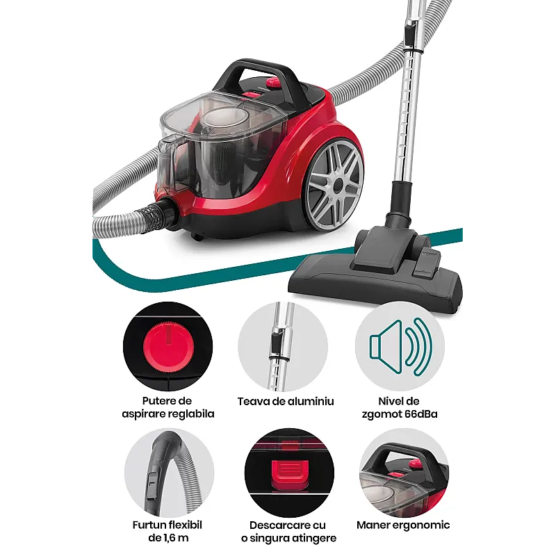 Aspirator fara sac Goldmaster Arena GM-7505, 850W, Rosu