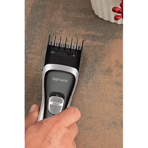 Aparat de tuns Goldmaster GM-7160, Lame otel, NiMH, Autonomie 60min, Negru
