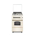 Pachet aragaz rustic 3 arzatoare gaz,1 arzator electric  Firenze FE50/553G + Hota incorporabila telescopica, 60 cm, Lean Retro Beige, putere de absorbtie 347 m3/h, Studio Casa