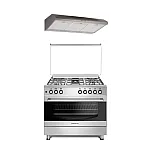 Pachet Aragaz Studio Casa FE 9060 inox, Gaz, 5 arzatoare, Aprindere electrica, Grill, Rotisor, Timer, 90 cm, Inox + Hota clasica Studio Casa ST2196, Putere de absorbtie 348 mc/h, 2 motoare, 90 cm, Inox
