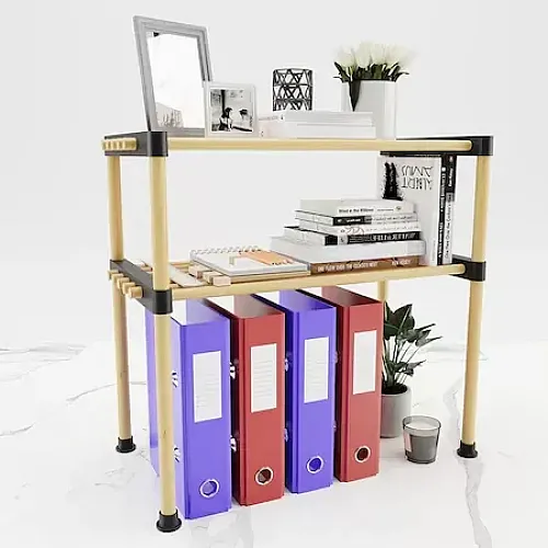 Etajera din lemn 51cm, 2 polite, Seowood