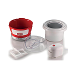 Aparat de inghetata, sorbet si iaurt inghetat 0643 Party Time Maker Ariete, Capacitate 1.5 l, Recipient detasabil, 12 W, Buton On/Off, Alb/Rosu