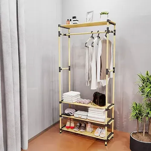 Etajera din lemn pt haine si pantofi, 165 cm, Seowood