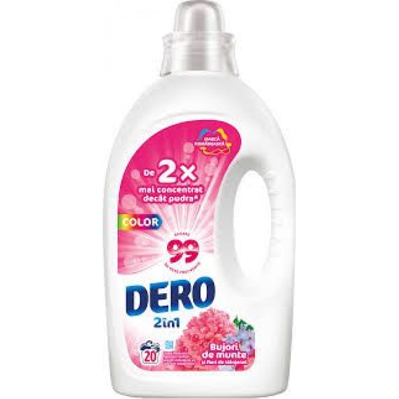 Detergent rufe lichid automat Dero 2in1, Bujor de munte, 1L