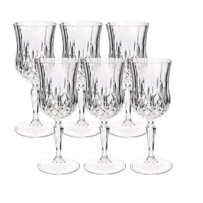 Set 6 pahare cu picior pentru apa Opera, Rcr Crystal