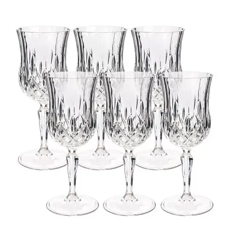 Set 6 pahare cu picior pentru vin Opera, Rcr Crystal