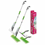 Set curatenie 4 in 1 mop cu pulverizator si cleaner geam, Studio Casa, Verde