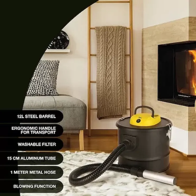 Aspirator penttu cenusa ARDES AR4A12, 800W, Ideal pentru centrale termice, seminee, sobe sau gratare, Capacitate 12L