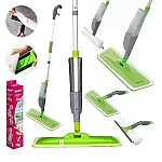 Set curatenie 4 in 1 mop cu pulverizator si cleaner geam, Studio Casa, Verde