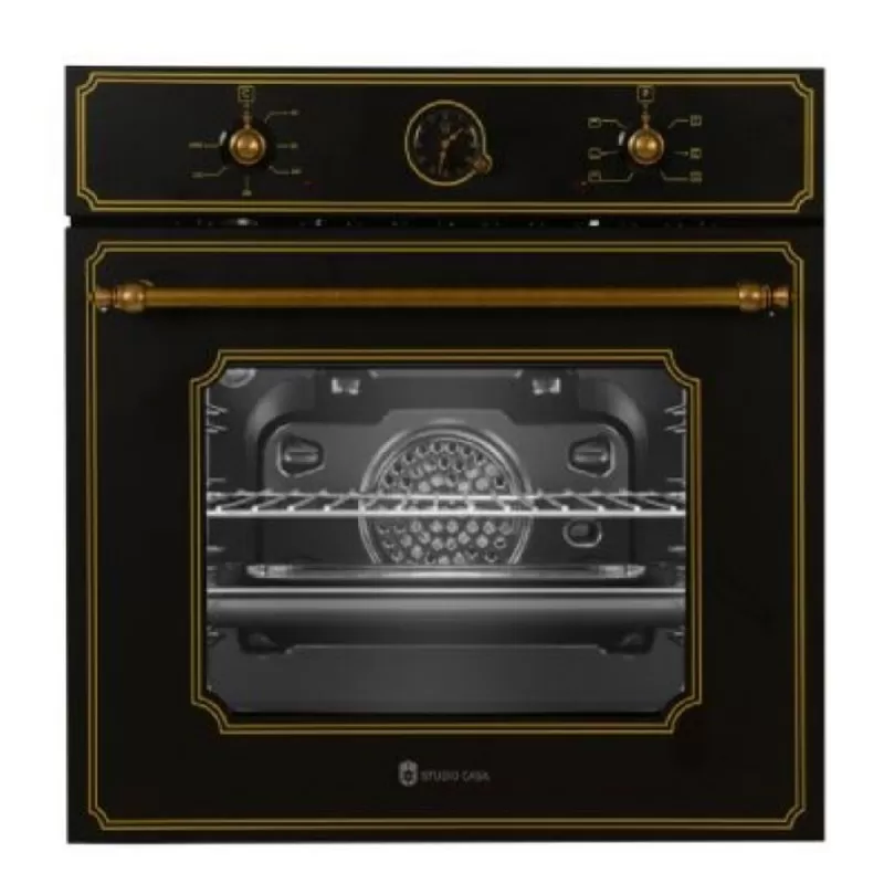 Pachet Toscana Cuptor Electric Fe660Blk+Plita Toscana Pg660Blk+Hota decorativa Studio Casa Onda Retro Black