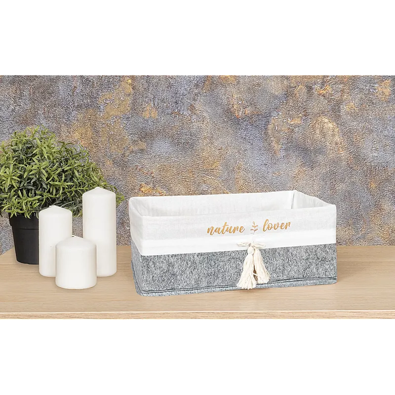 Cos patrat Mini pentru depozitare , 28 x 18 x 11 cm, Gri