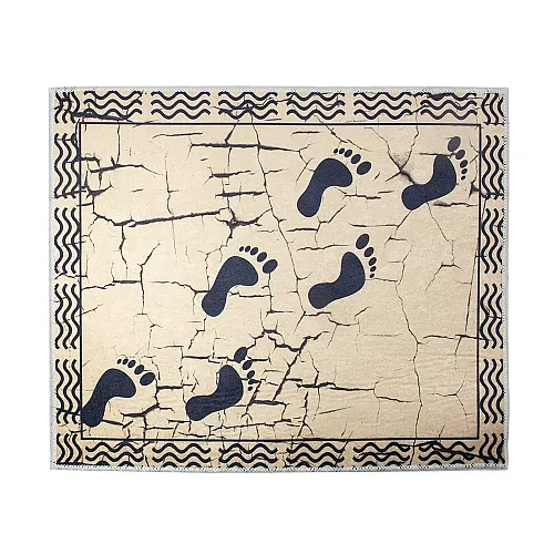 Covoras de baie, 100% Poliester, 40 x60 cm, Gri/Alb