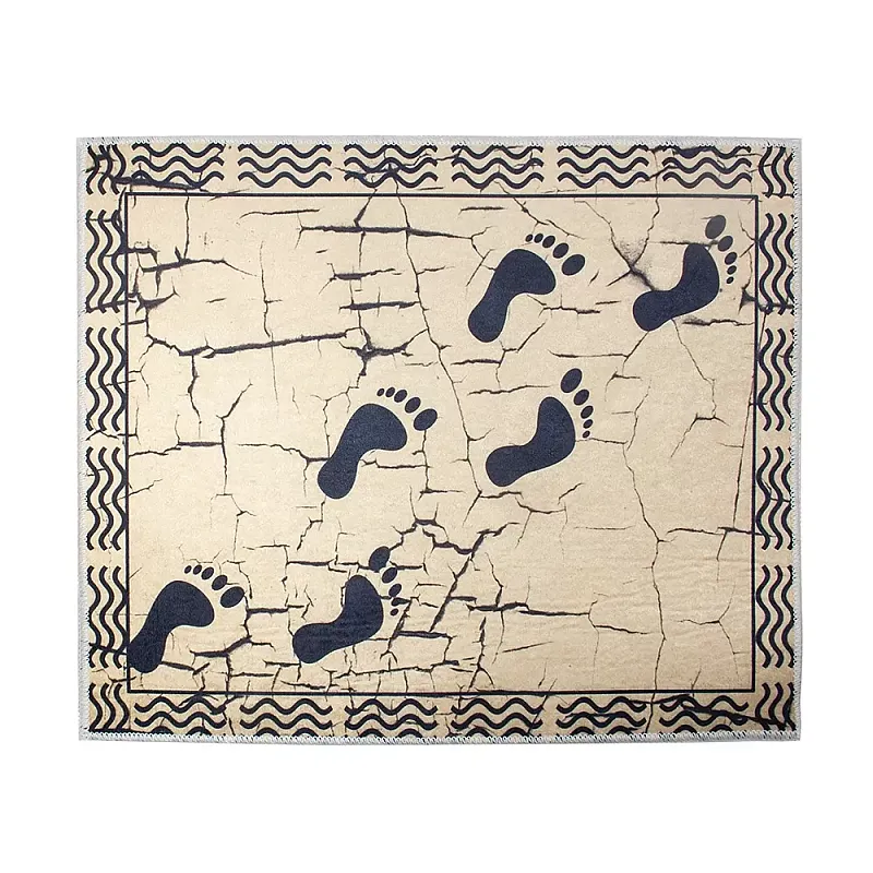 Covoras de baie, 100% Poliester, 40 x60 cm, Gri/Alb