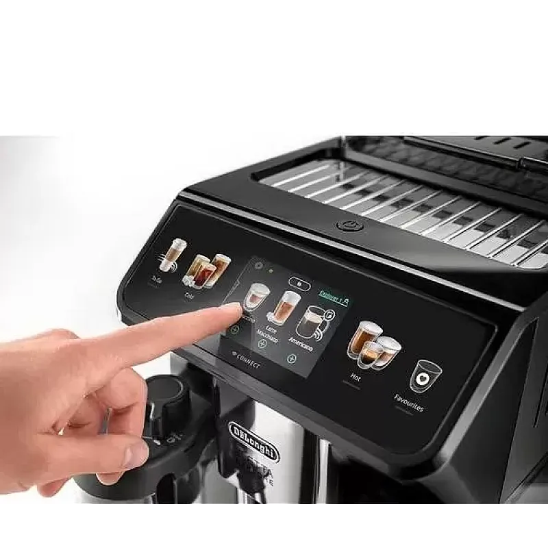Espressor automat De’Longhi Eletta Explore ECAM 450.86.T, 2 Carafe cu tehnologie LatteCrema, Tehnologie de extractie la rece, Rasnita cu tehnologie Bean Adapt, Coffee Link App, Cana 473 ml, 1450W, 19 bar