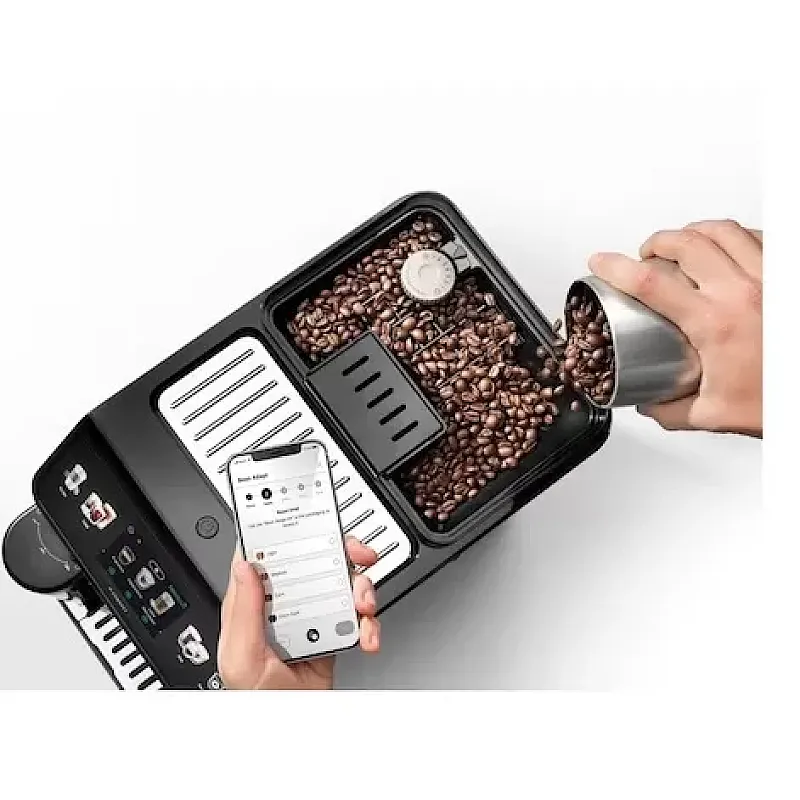 Espressor automat De’Longhi Eletta Explore ECAM 450.86.T, 2 Carafe cu tehnologie LatteCrema, Tehnologie de extractie la rece, Rasnita cu tehnologie Bean Adapt, Coffee Link App, Cana 473 ml, 1450W, 19 bar