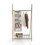 Organizator dulap cu 4 spatii de depozitare, 24 x 29 x 64 cm, Gri