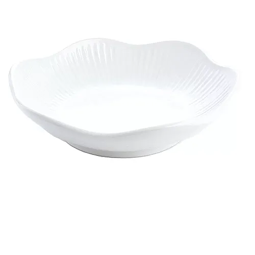 Bol de Salata Rotund, 28 cm, ceramica termorezistenta pentru cuptor, Alb