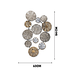 Panou metalic decorativ perete 3D, Deco Art Studio Casa, 84 x 63 cm, Round Decor, Argintiu