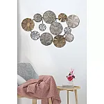 Panou metalic decorativ perete 3D, Deco Art Studio Casa, 84 x 63 cm, Round Decor, Argintiu