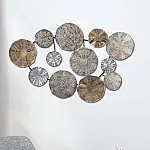 Panou metalic decorativ perete 3D, Deco Art Studio Casa, 84 x 63 cm, Round Decor, Argintiu