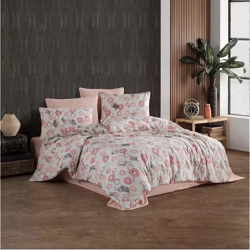 Lenjerie pat dublu Bubble Rose Studio Casa, Polycotton, Cearceaf pilota 180 x 200 cm, Cearceaf pat 200 x 220 cm, 2 fete de perna 50 x 70 cm, Multicolor
