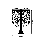 Panou metalic decorativ perete 3D, Deco Art Studio Casa, 65 x 51 cm, Legend Tree, Negru