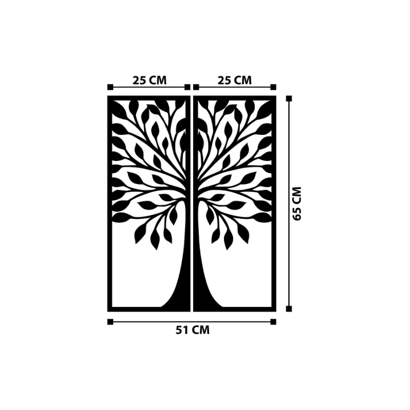 Panou metalic decorativ perete 3D, Deco Art Studio Casa, 65 x 51 cm, Legend Tree, Negru