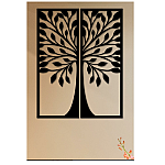 Panou metalic decorativ perete 3D, Deco Art Studio Casa, 65 x 51 cm, Legend Tree, Negru