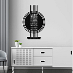 Panou metalic decorativ perete 3D, Deco Art Studio Casa, 60 x 40 cm, My Music, Negru
