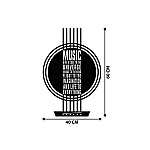 Panou metalic decorativ perete 3D, Deco Art Studio Casa, 60 x 40 cm, My Music, Negru