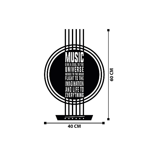 Panou metalic decorativ perete 3D, Deco Art Studio Casa, 60 x 40 cm, My Music, Negru
