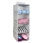 Organizator dulap cu 4 spatii de depozitare, 24 x 29 x 64 cm, Gri