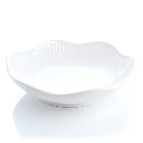Bol de Salata Rotund, 28 cm, ceramica termorezistenta pentru cuptor, Alb