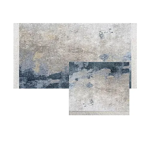 Set 2 covorase de baie, 100% Poliester, 60 x 100 cm si 50 x 60 cm, cu ciucuri, dreptunghiular