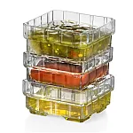 Set 6 boluri superpozabile Click Clack pentru aperitiv Stack, RCR Crystal, 20 cl, Stivuibile in 2 moduri